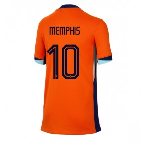 Nederländerna Memphis Depay #10 Hemmatröja Dam EM 2024 Kortärmad